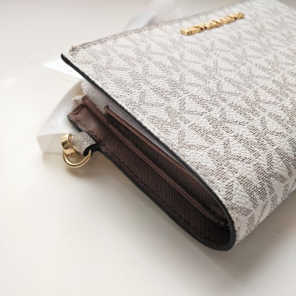 NWT Michael Kors Large Double Zip Wristlet in Vanilla - Picture 4 of 11